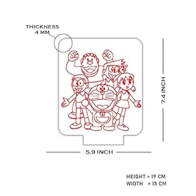 3D Illusion DoremonNobita with Family Night Light Lamp  Best Doremon Gift Item and Showpiece for Kids Room Décor (Multi)